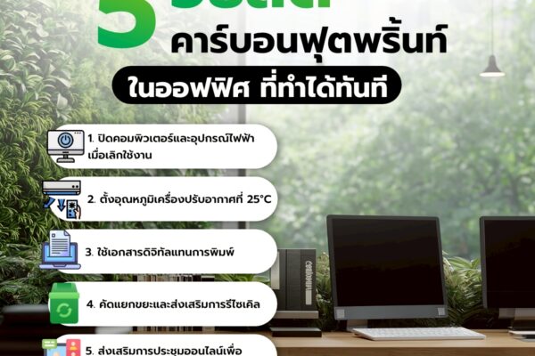 5 วิธีลดคาร์บอนฟุตพริ้นท์ในออฟฟิศ ที่ทำได้ทันที
