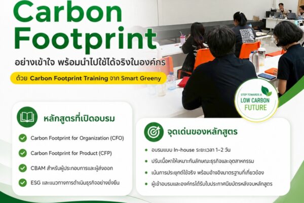 เรียนรู้ Carbon Footprint อย่างเข้าใจ พร้อมนำไปใช้ได้จริงในองค์กร ด้วย Carbon Footprint Training จาก Smart Greeny